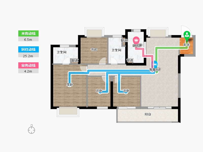 江苏省-南京市-银城孔雀城・天荟-104.00-户型库-动静线