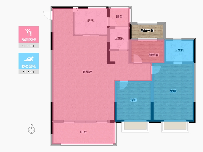 河南省-安阳市-建业壹号城邦-120.53-户型库-动静分区