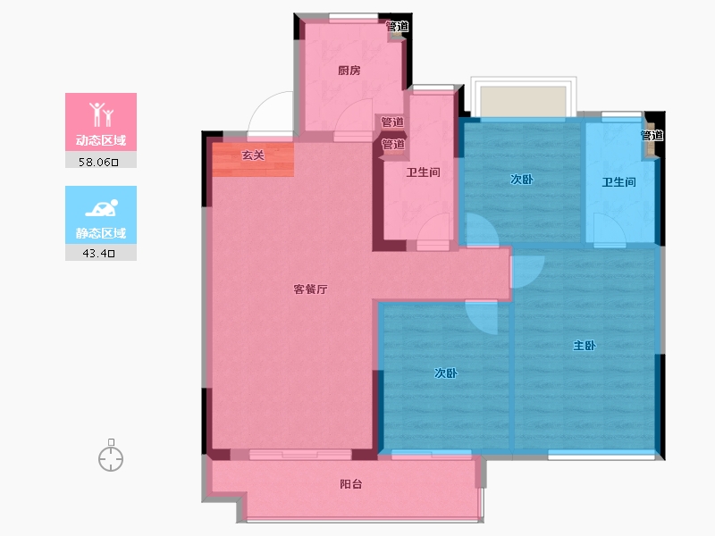 江苏省-南京市-水沐云筑-92.01-户型库-动静分区