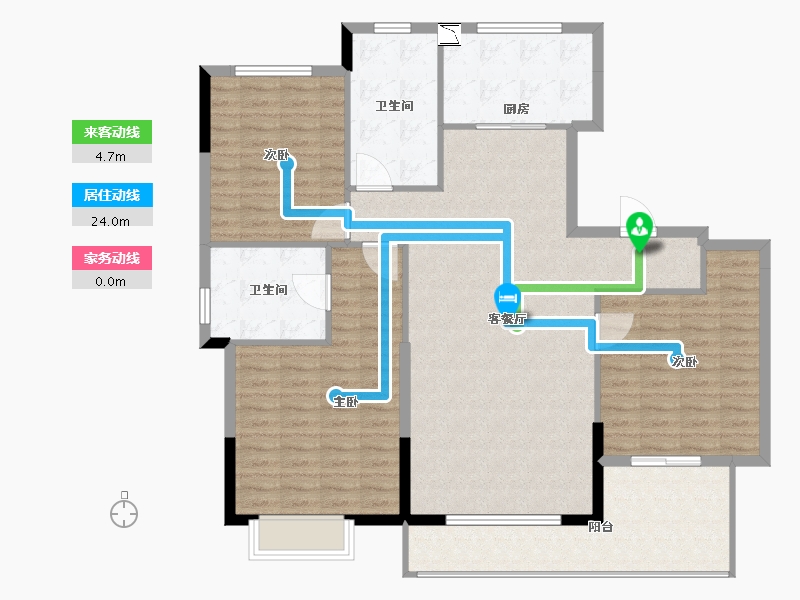 浙江省-湖州市-锦绣水岸-130.00-户型库-动静线