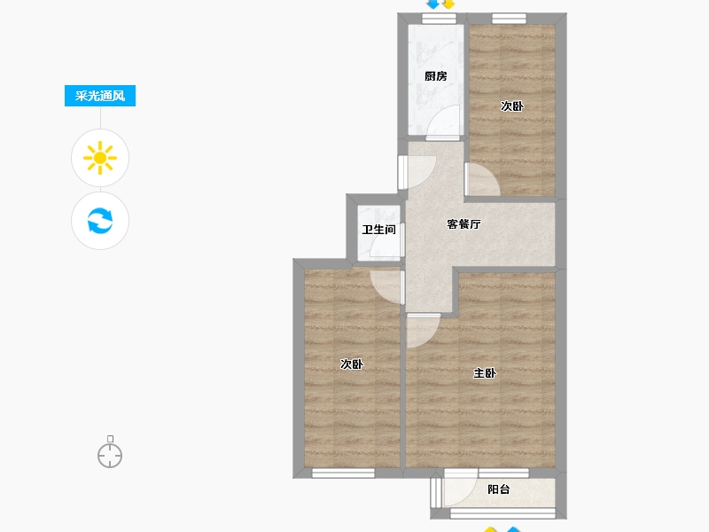 北京-北京市-角门-49.09-户型库-采光通风