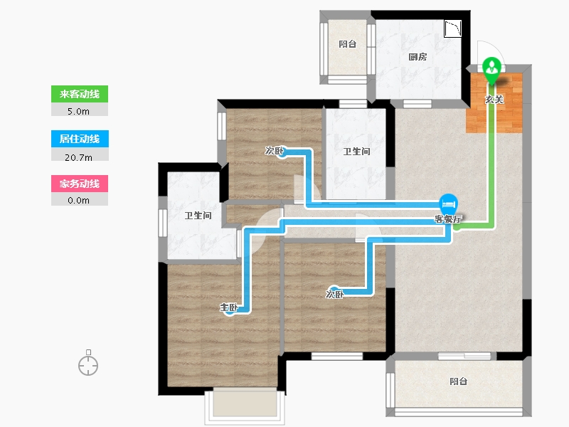 广西壮族自治区-南宁市-华润置地西园悦府-82.09-户型库-动静线