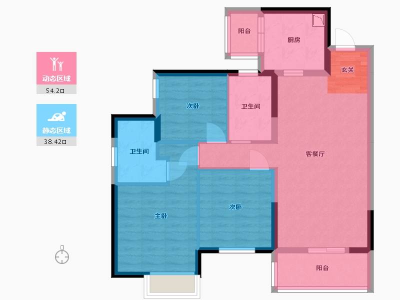 广西壮族自治区-南宁市-华润置地西园悦府-82.09-户型库-动静分区