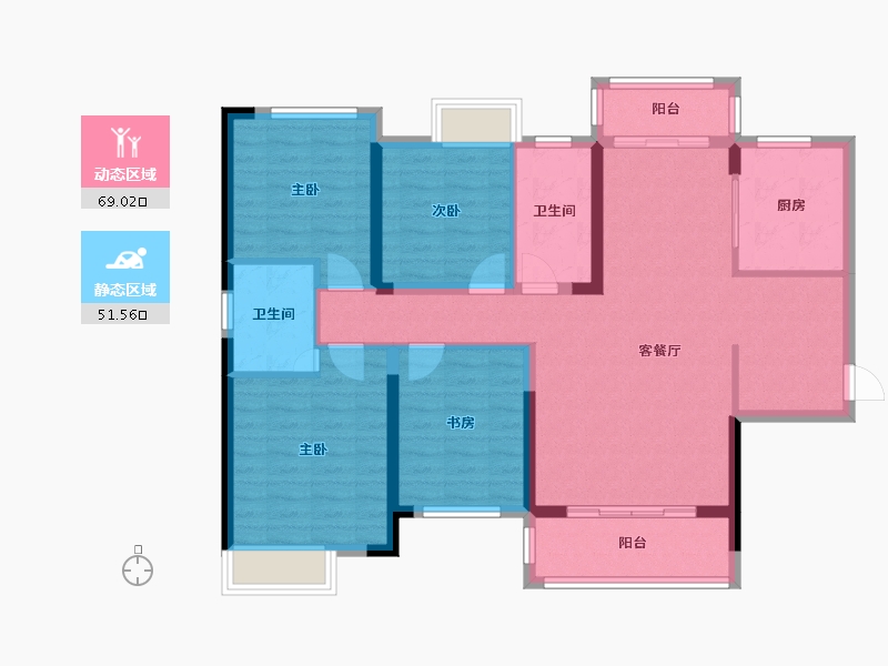 广东省-惠州市-实地常春藤-108.08-户型库-动静分区