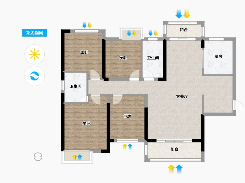 广东省-惠州市-实地常春藤-108.08-户型库-采光通风