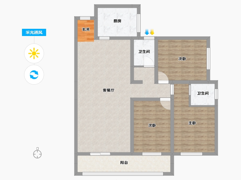 陕西省-宝鸡市-瑞丰上都-97.27-户型库-采光通风