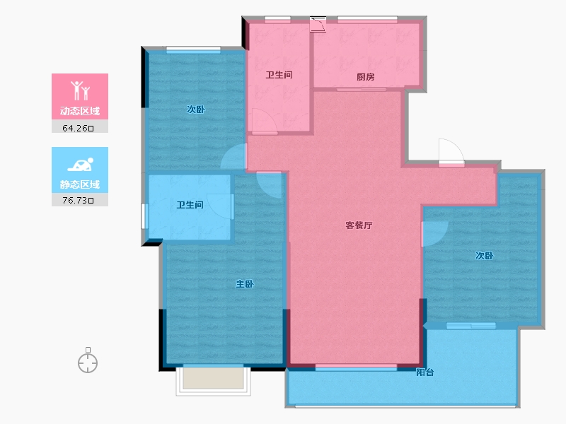 浙江省-湖州市-锦绣水岸-130.00-户型库-动静分区