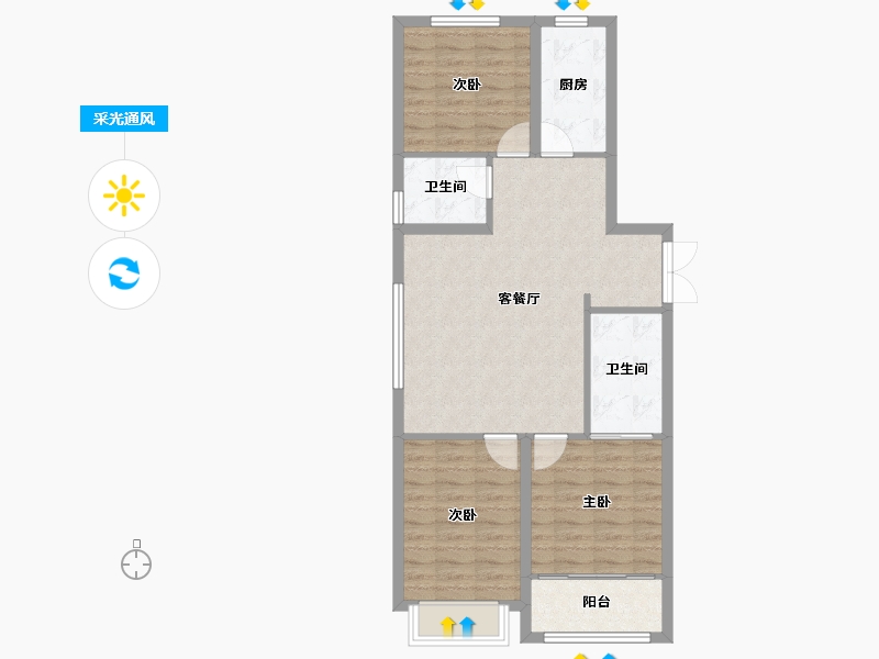 山东省-潍坊市-恒信御峰-78.36-户型库-采光通风