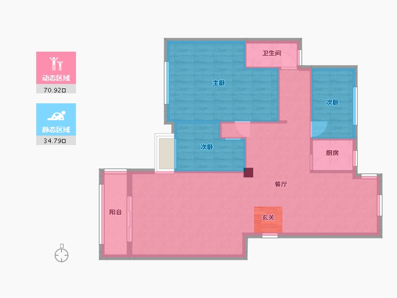 辽宁省-大连市-远洲国际城-96.61-户型库-动静分区