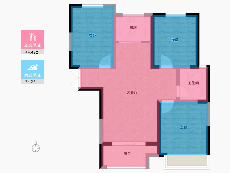 河南省-郑州市-名门翠园-69.59-户型库-动静分区