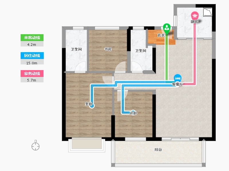 福建省-漳州市-中海上湾-95.57-户型库-动静线