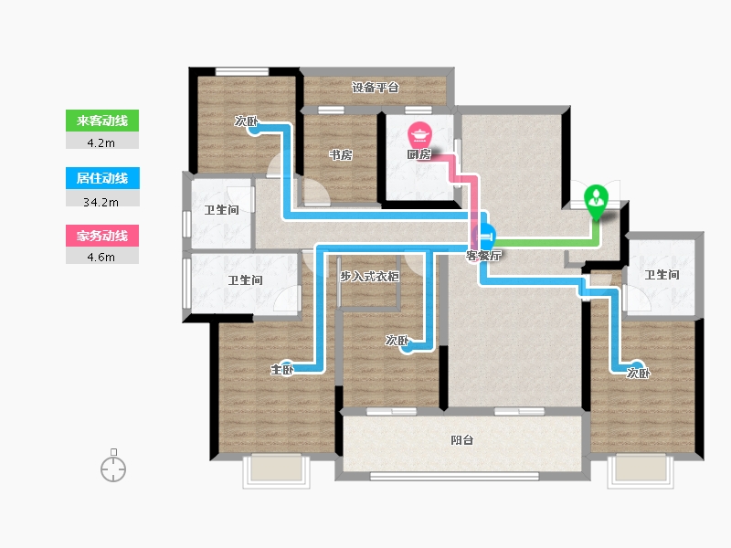 浙江省-杭州市-君品名邸-141.00-户型库-动静线