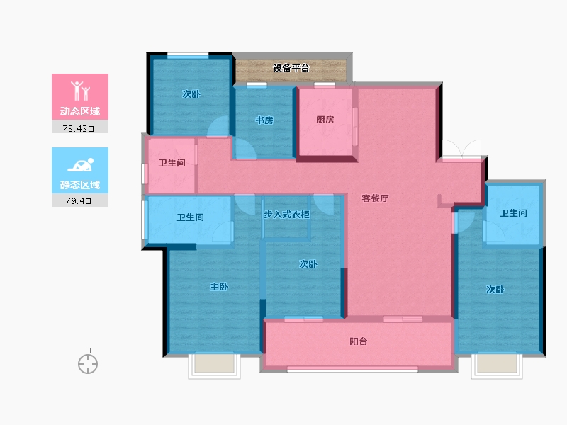 浙江省-杭州市-君品名邸-141.00-户型库-动静分区