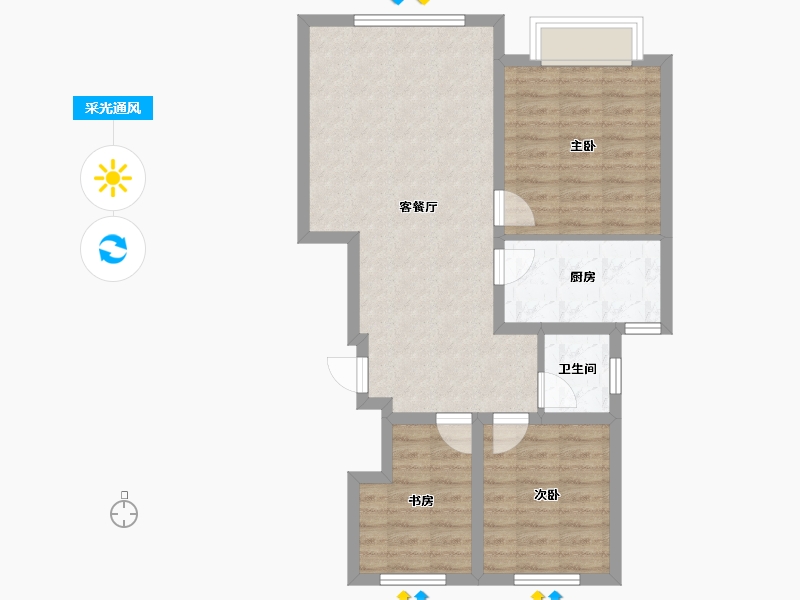 天津-天津市-远洋红岸澜山-71.93-户型库-采光通风