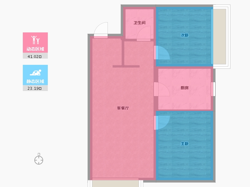 黑龙江省-哈尔滨市-万科·招商城市之光-57.23-户型库-动静分区