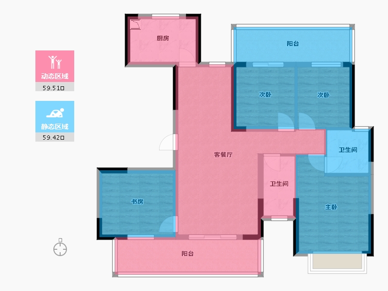 广西壮族自治区-南宁市-大唐世茂天悦-105.37-户型库-动静分区