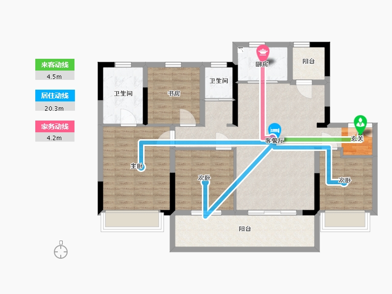 安徽省-宿州市-恒泰・悦�Z府-102.40-户型库-动静线