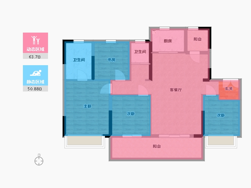 安徽省-宿州市-恒泰・悦�Z府-102.40-户型库-动静分区