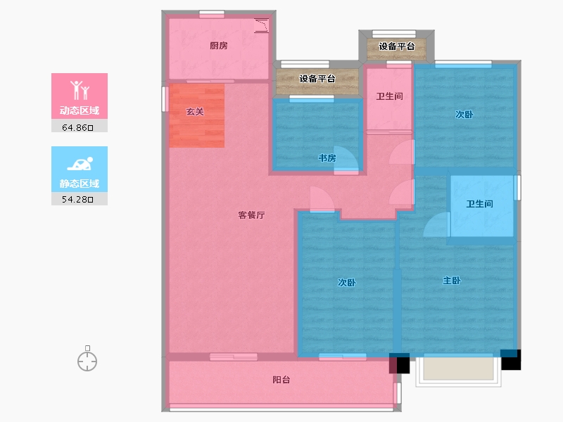 浙江省-舟山市-碧桂园・翡丽湾-109.94-户型库-动静分区