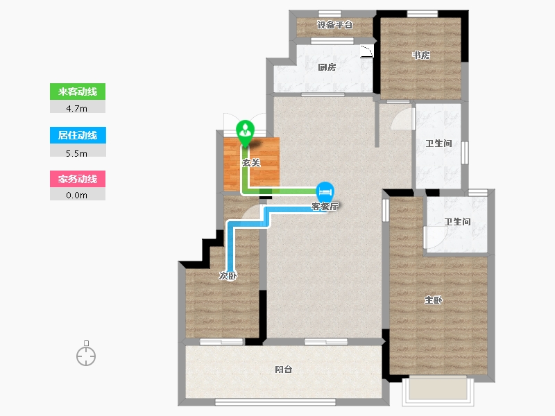 江苏省-常州市-美的・翰林府-102.67-户型库-动静线