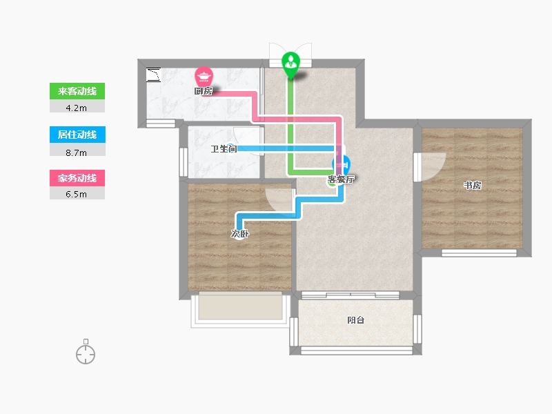 浙江省-温州市-华侨城欢乐天地-58.40-户型库-动静线