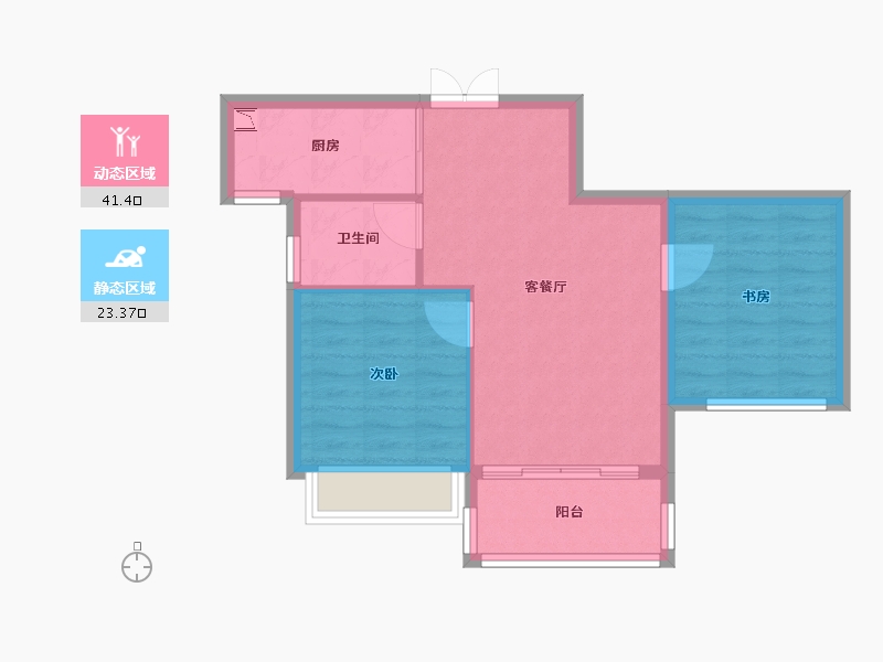 浙江省-温州市-华侨城欢乐天地-58.40-户型库-动静分区