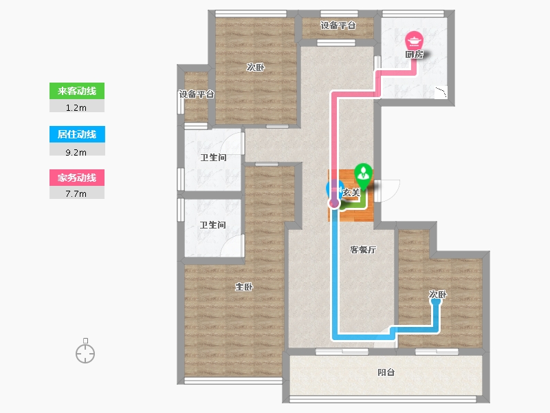 浙江省-舟山市-柳岸晓风花园-101.74-户型库-动静线