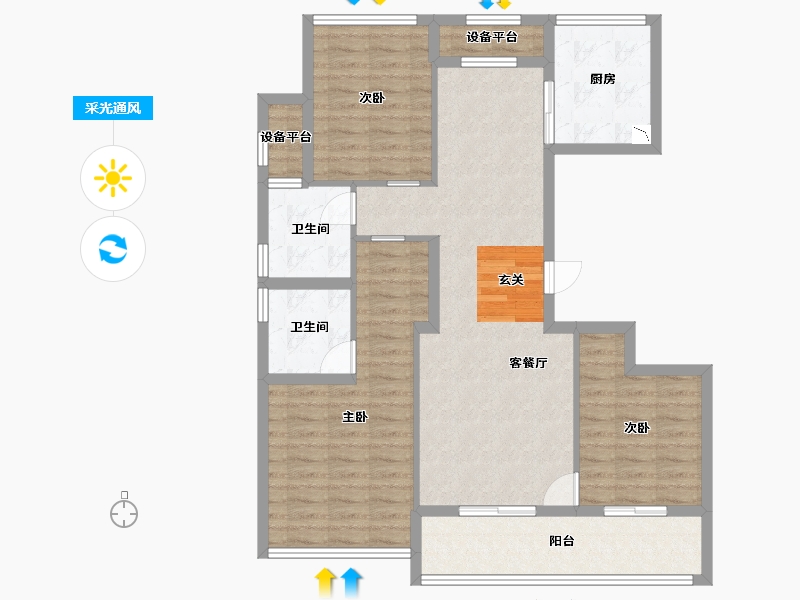 浙江省-舟山市-柳岸晓风花园-101.74-户型库-采光通风