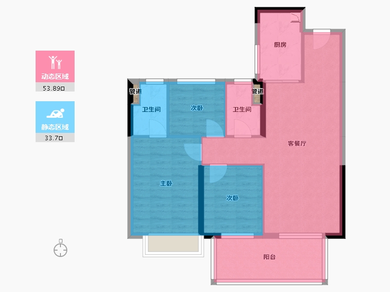 广西壮族自治区-南宁市-奥园瀚德棠悦府-79.04-户型库-动静分区