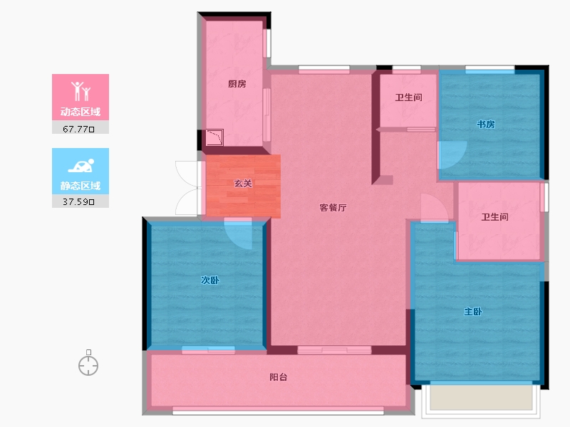 江苏省-常州市-龙运天城-94.35-户型库-动静分区