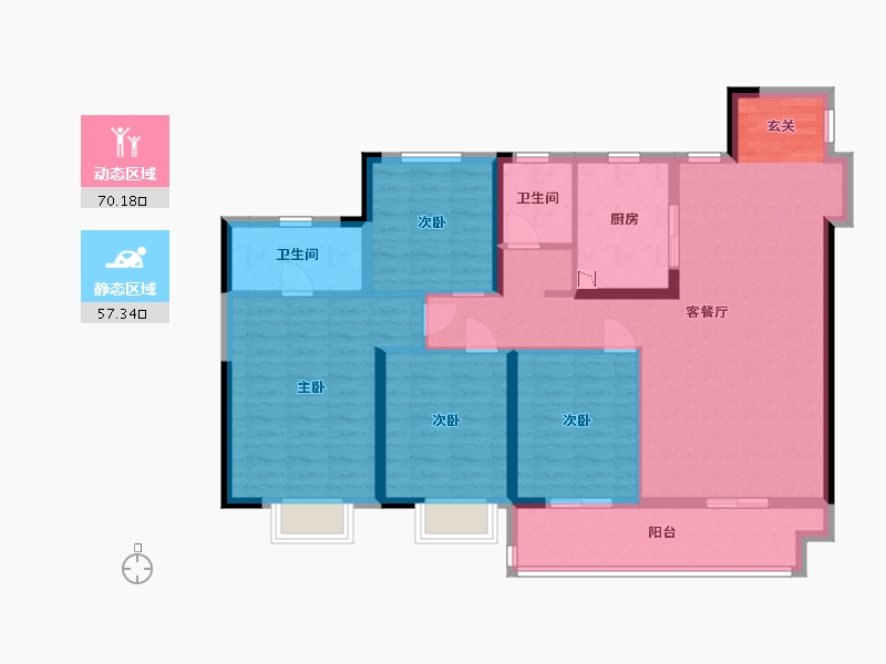 江苏省-常州市-弘阳上坤云�o-114.40-户型库-动静分区