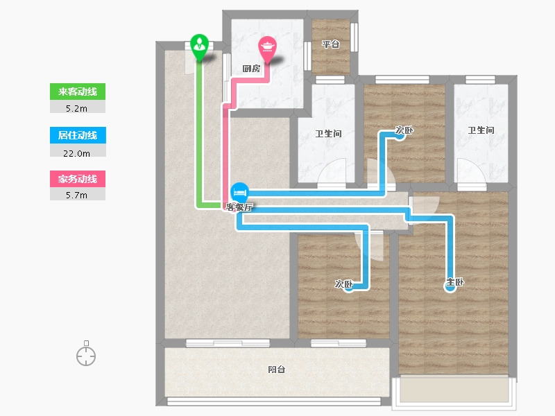 浙江省-温州市-温州万科古翠隐秀-94.40-户型库-动静线