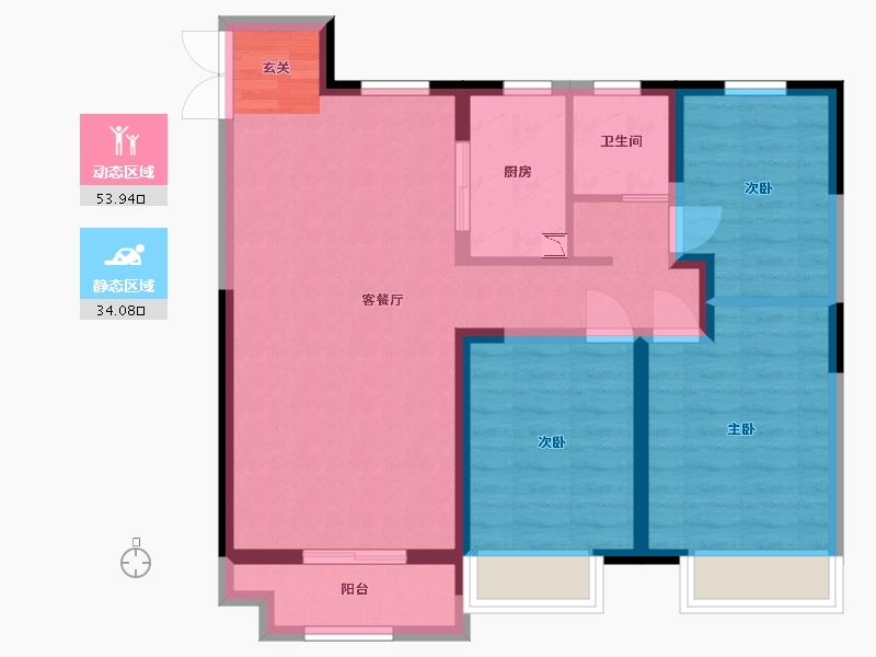 内蒙古自治区-包头市-中国铁建・景晟学府-78.37-户型库-动静分区