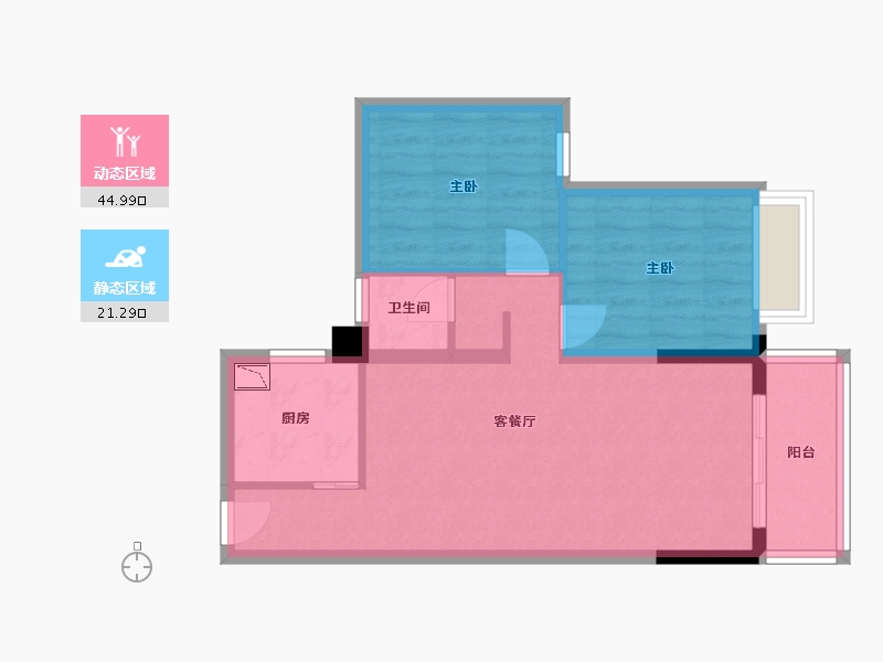 广西壮族自治区-南宁市-轨道御水悦居-58.85-户型库-动静分区