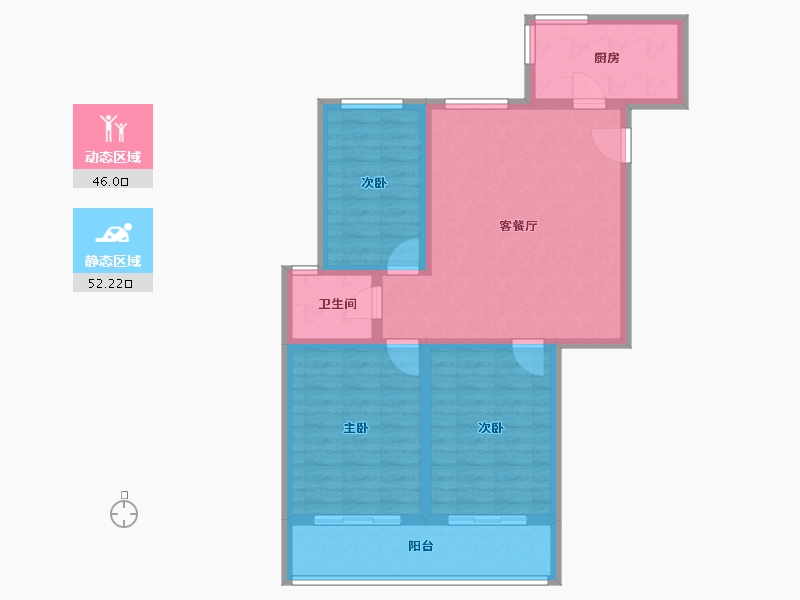 江苏省-南通市-裕丰广场-87.99-户型库-动静分区