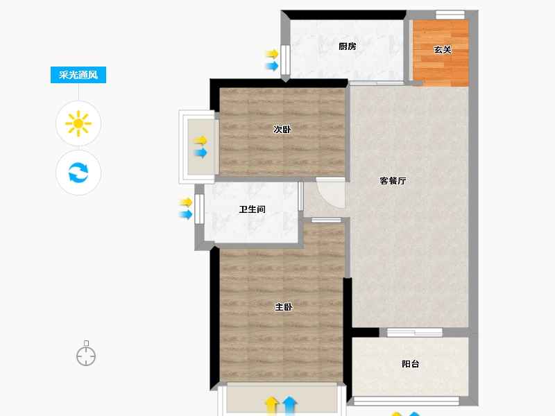 广东省-肇庆市-富力・尚悦居-61.92-户型库-采光通风