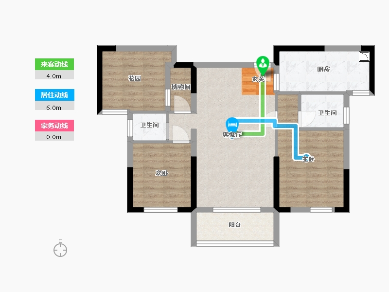 湖南省-长沙市-中冶・天润菁园-77.02-户型库-动静线