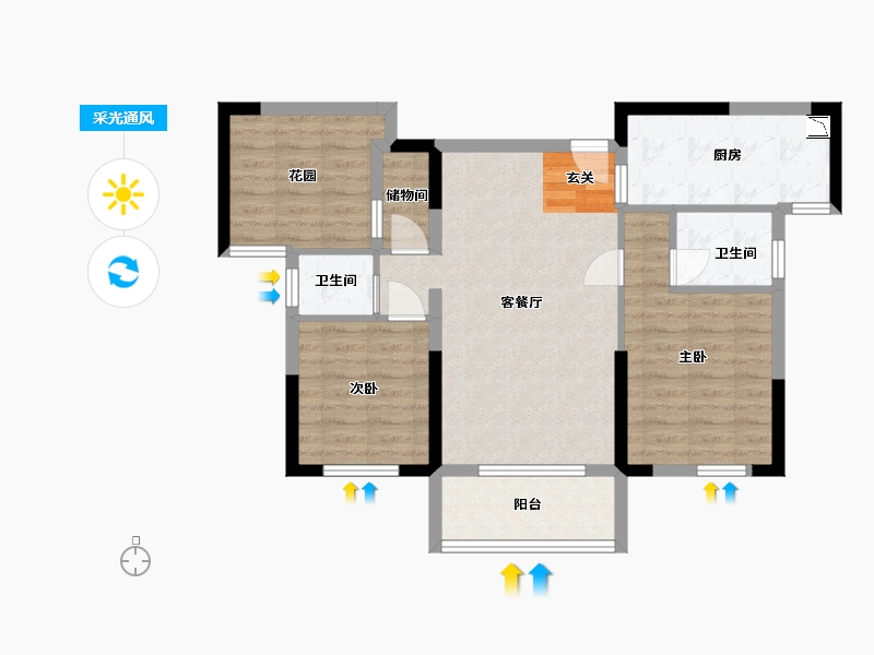 湖南省-长沙市-中冶・天润菁园-77.02-户型库-采光通风