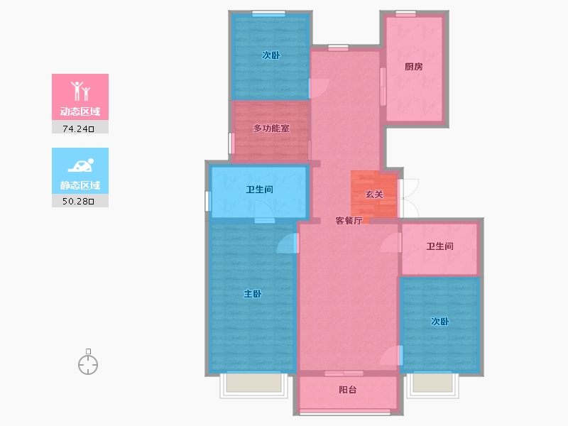 北京-北京市-西山锦绣府-111.69-户型库-动静分区