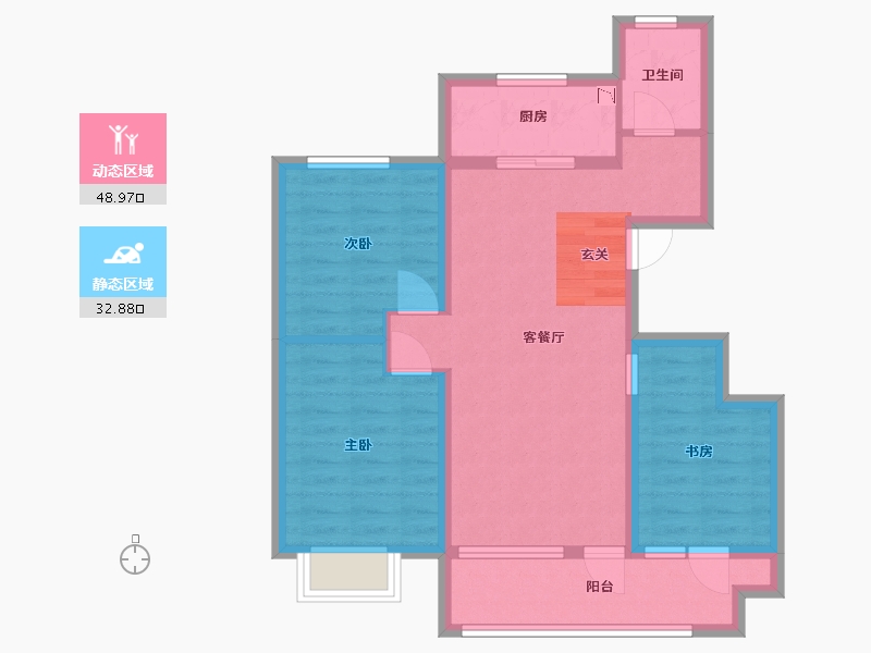 北京-北京市-京北・金茂悦-72.12-户型库-动静分区