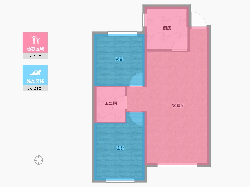 黑龙江省-哈尔滨市-锦绣・东润御景-54.12-户型库-动静分区