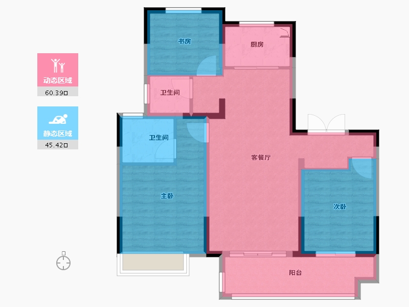 江苏省-盐城市-城东宝龙广场-95.00-户型库-动静分区