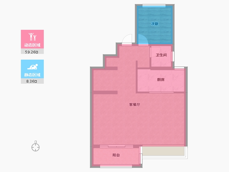 陕西省-西安市-金辉・崇文府-60.70-户型库-动静分区