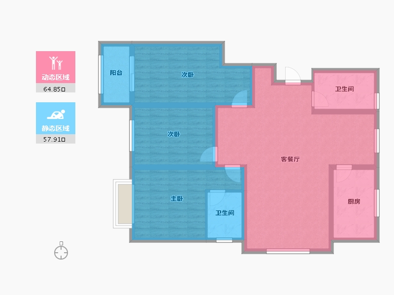 山东省-菏泽市-郓城县中华家园-109.99-户型库-动静分区