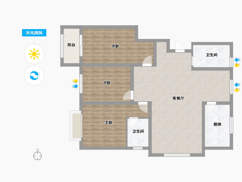 山东省-菏泽市-郓城县中华家园-109.99-户型库-采光通风