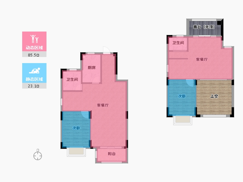 湖北省-武汉市-武建龙樾上城-117.73-户型库-动静分区