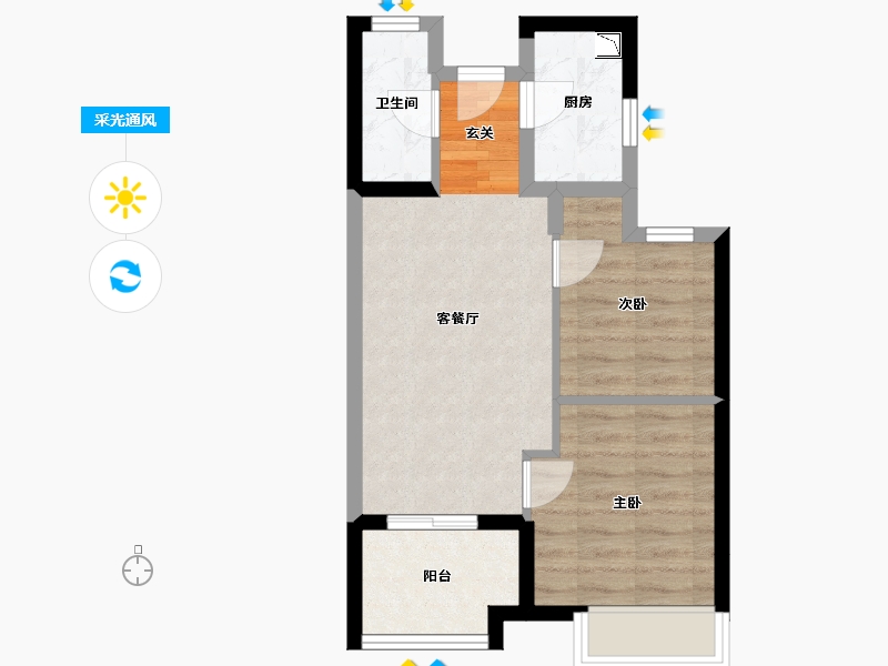 江苏省-南京市-平治南苑-48.39-户型库-采光通风