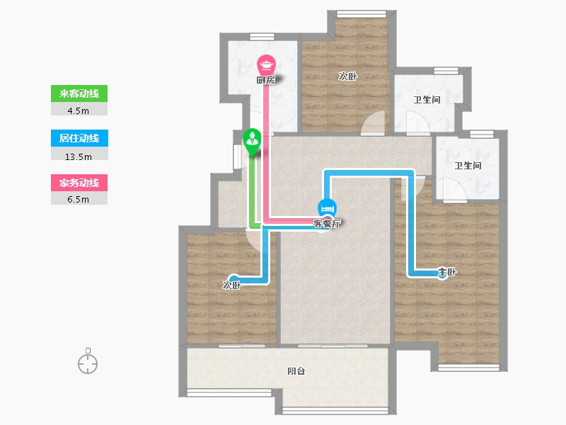 江苏省-南通市-白鹭湾-95.34-户型库-动静线