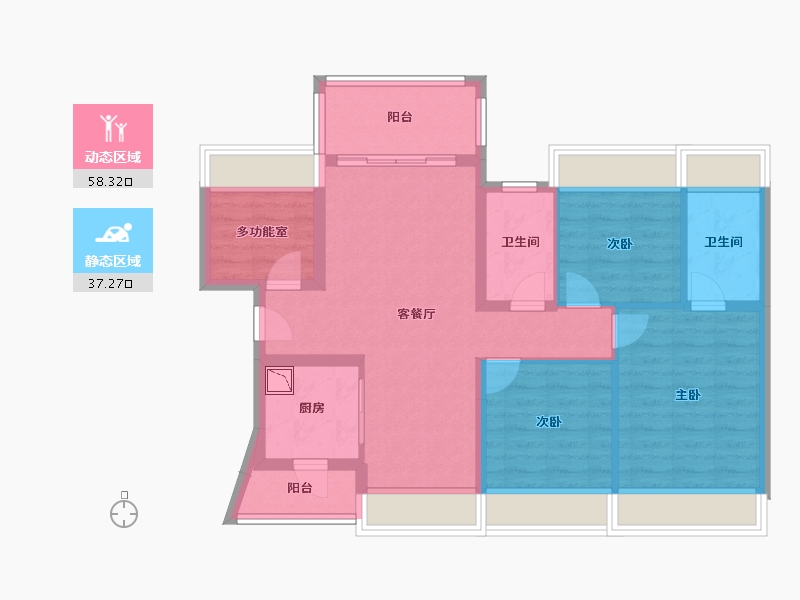 广东省-肇庆市-龙光玖龙湖-84.50-户型库-动静分区