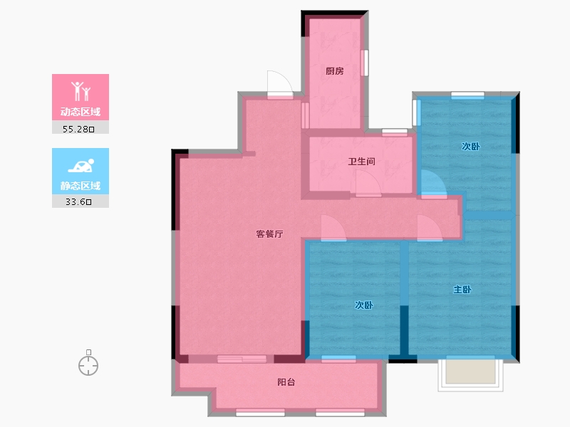 江苏省-南京市-新城樾府-78.00-户型库-动静分区